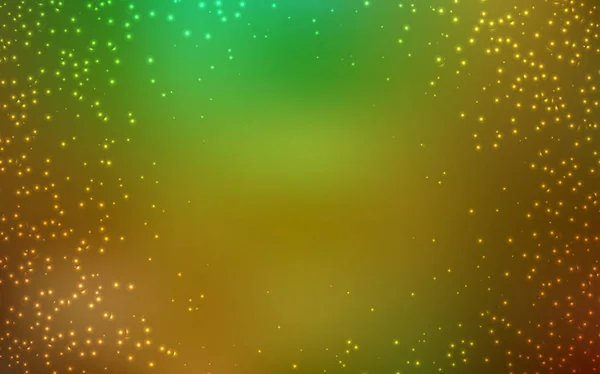 Verde claro, fondo vectorial amarillo con estrellas astronómicas . — Vector de stock