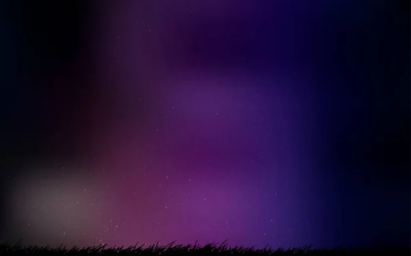 Dark Purple, patrón vectorial rosa con estrellas del cielo nocturno . — Archivo Imágenes Vectoriales