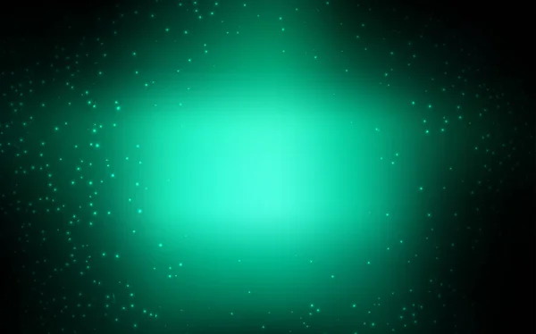 Donker groene vector patroon met nachtelijke hemel sterren. — Stockvector