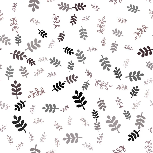 Koyu Turuncu vektör yapraklar, dallar ile kesintisiz soyut desen.