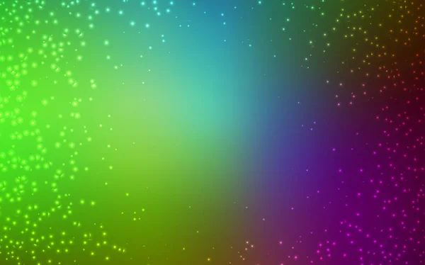 ライトピンク、銀河の星と緑のベクトルの背景. — ストックベクタ
