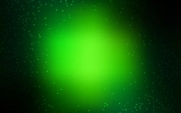 Plantilla vectorial verde oscuro con estrellas espaciales . — Vector de stock