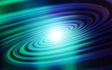 Açık mavi, kozmik yıldızlar ile yeşil vektör düzeni.