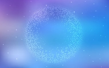 Açık Pembe, Astronomik yıldızlarla mavi vektör arka plan.