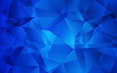 Koyu mavi vektör soyut poligonal şablonu.