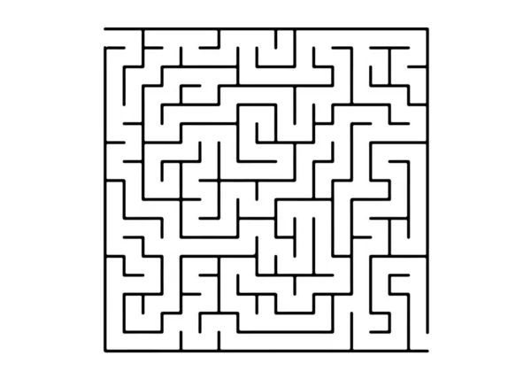 Weiße Vektorvorlage mit einem schwarzen Labyrinth, Puzzle. — Stockvektor