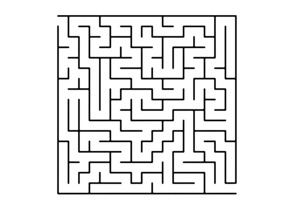 Weiße Vektorvorlage mit einem schwarzen Labyrinth, Puzzle. — Stockvektor