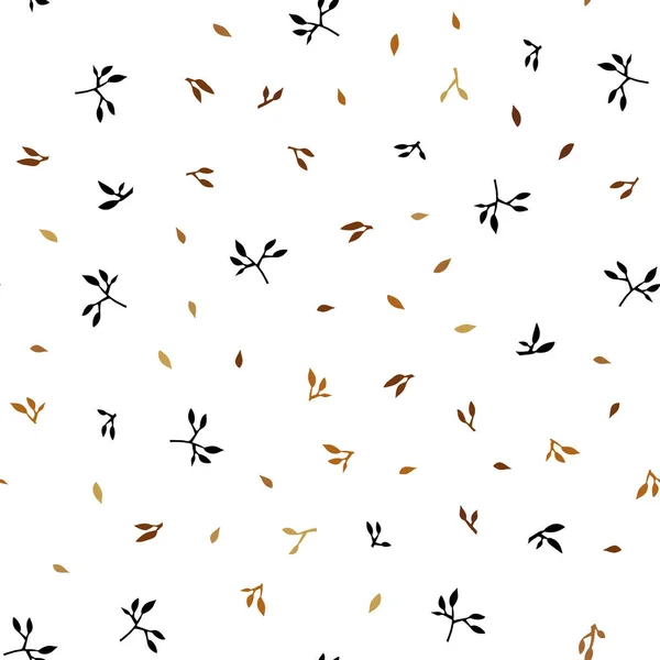 Dark Brown vecteur sans couture doodle fond avec des feuilles . — Image vectorielle