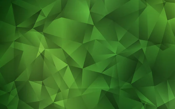 Vetor verde escuro brilhante pano de fundo triangular . — Vetor de Stock