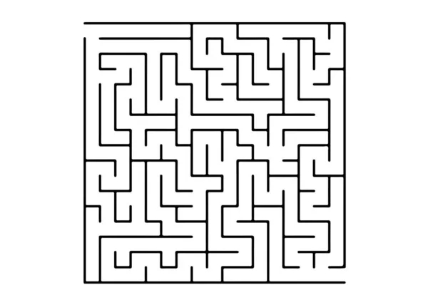 White vector pattern with a black labyrinth. — 스톡 벡터