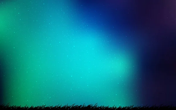 Licht blauw, groen vector sjabloon met ruimte sterren. — Stockvector