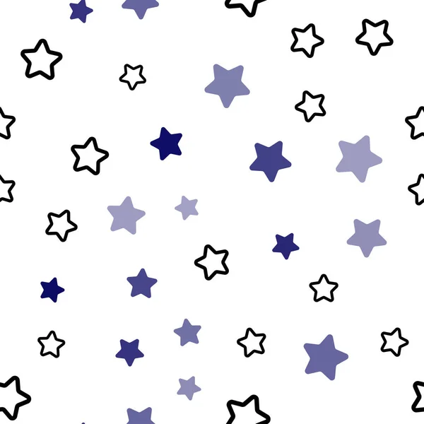 Textura inconsútil vectorial azul oscuro con hermosas estrellas . — Archivo Imágenes Vectoriales