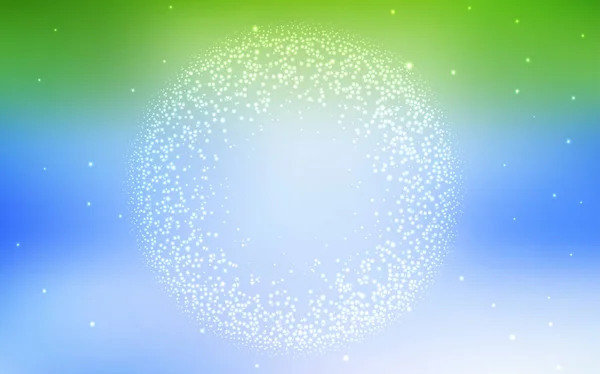 Bleu clair, fond vectoriel vert avec étoiles de galaxie . — Image vectorielle