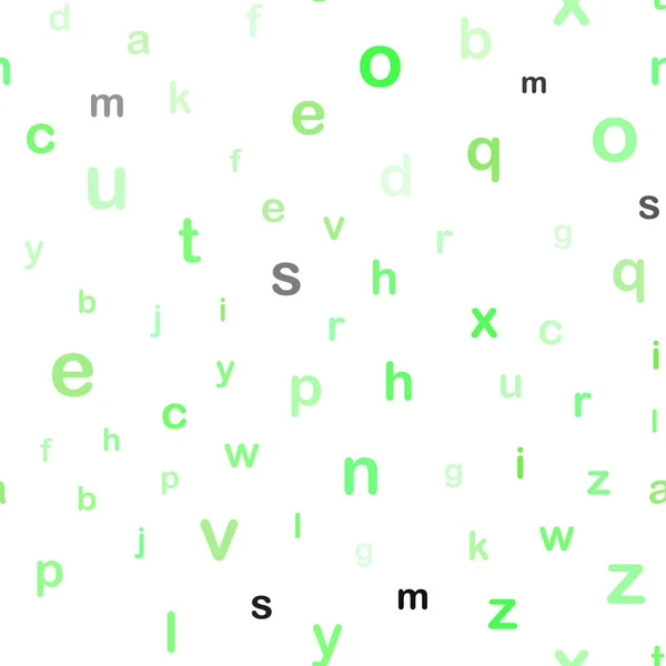 Ανοιχτό πράσινο διανυσματικό μοτίβο με σύμβολα ABC. — Διανυσματικό Αρχείο