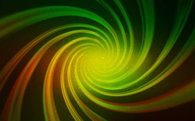 Koyu Yeşil, Astronomik yıldızlarla sarı vektör arka plan.