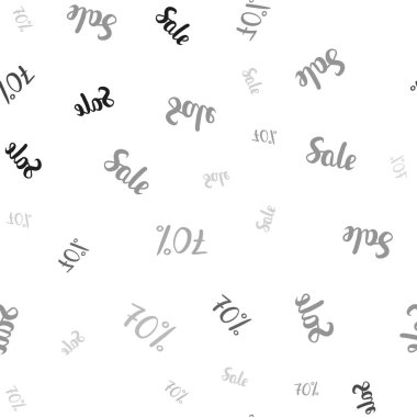 Yüzde 70 işaretleri ile Koyu Gri vektör dikişsiz desen.