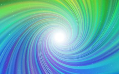 Açık mavi, kozmik yıldızlar ile yeşil vektör düzeni.