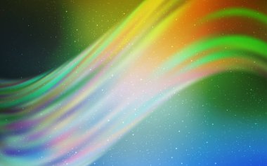 Açık mavi, astronomik yıldızlar ile yeşil vektör arka plan.