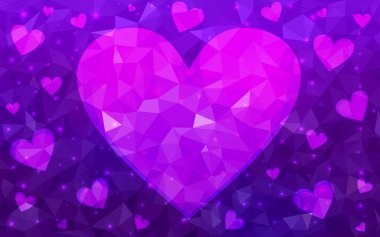 Koyu Mor, Renkli kalpli Pembe vektör deseni.