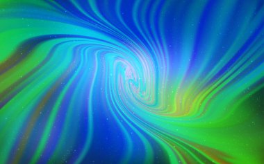 Açık mavi, yeşil vektör şablonu ile uzay yıldızları.