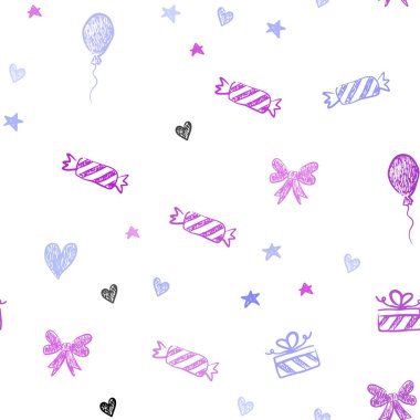 Açık Pembe, Mavi vektör noel tarzında dikişsiz desen.