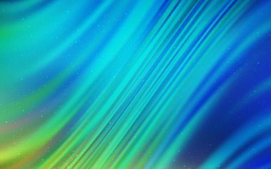 Açık mavi, astronomik yıldızlar ile yeşil vektör arka plan.