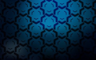 Eğri çizgileri olan koyu mavi vektör arkaplanı.