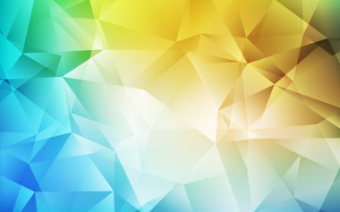 Açık Mavi, Yeşil vektör üçgen mozaik şablon.