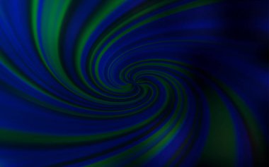 Bükülmüş çizgilerle koyu mavi vektör arkaplanı.