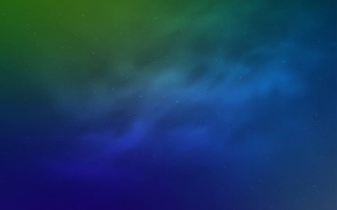 Açık mavi, galaksi yıldızları ile yeşil vektör arka plan.