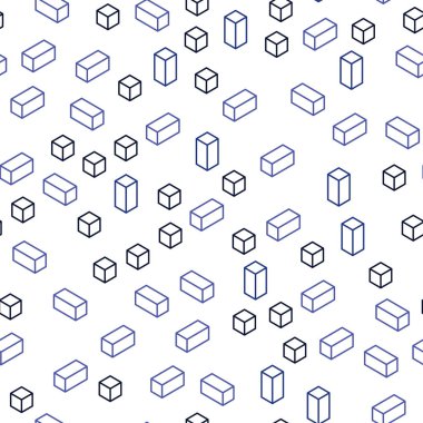 Koyu Pembe, Mavi vektör dikişsiz, dikdörtgen tarzda izometrik doku.