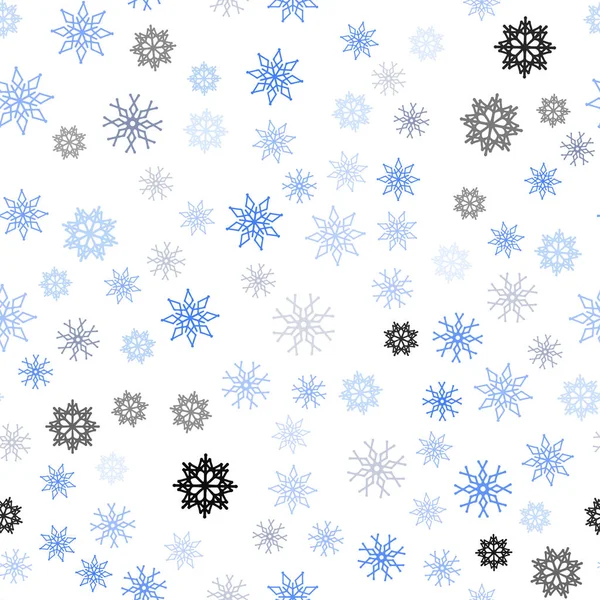 Azul claro, Plantilla sin costuras vector amarillo con copos de nieve de hielo . — Vector de stock