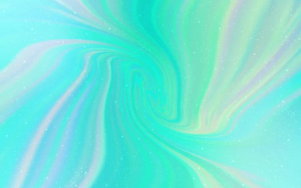 Azul claro, fondo de vector verde con estrellas de galaxias . — Vector de stock