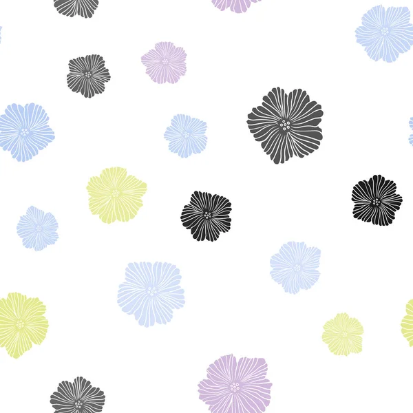 Lichte Multicolor vector naadloze natuurlijke patroon met bloemen. — Stockvector