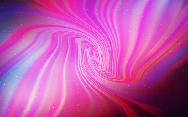 Dunkelviolett, rosa Vektorhintergrund mit Galaxiensternen. — Stockvektor