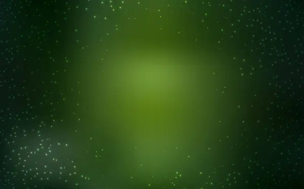 Modello vettoriale verde scuro con stelle spaziali . — Vettoriale Stock