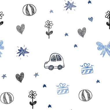 Xmas öznitelikleri ile Koyu Mavi vektör dikişsiz arka plan.