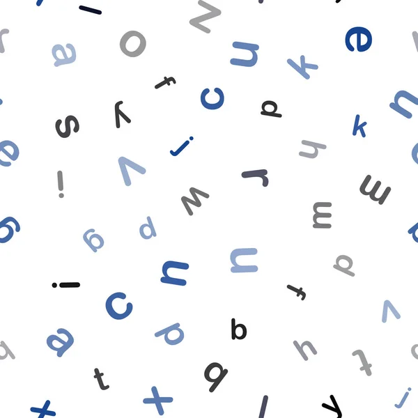 Fond sans couture vecteur bleu foncé avec des signes d'alphabet . — Image vectorielle