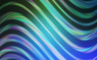 Açık mavi, kozmik yıldızlar ile yeşil vektör düzeni.