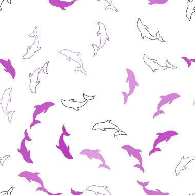 Koyu Mor, Pembe vektör dikişsiz desen deniz yunusları ile.