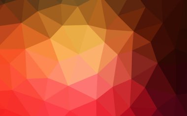 Koyu Kırmızı, Sarı vektör soyut poligonal şablon.