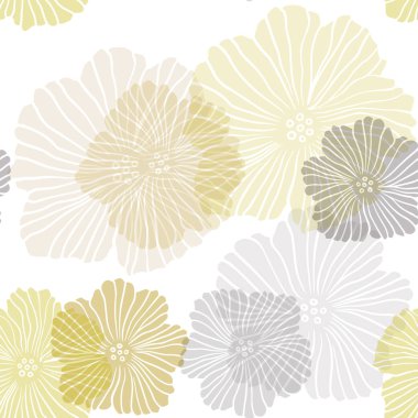 Koyu kırmızı, sarı vektör Dikişsiz soyut zemin çiçekler.