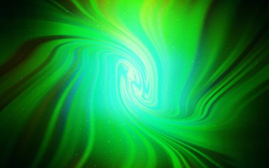 Gece gökyüzü yıldızları ile Koyu Yeşil vektör deseni.