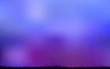 Açık mavi, galaksi yıldızları ile kırmızı vektör arka plan.