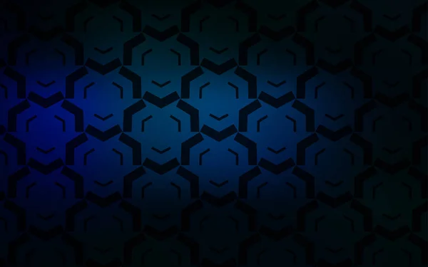 Modèle vectoriel bleu foncé avec des lignes rondes. — Image vectorielle