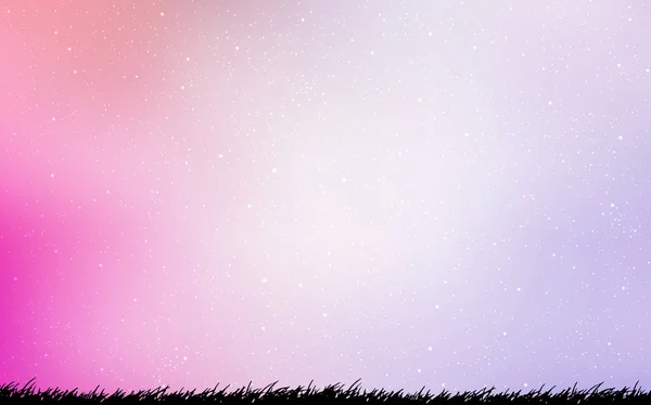 Світло фіолетовий, рожевий векторний фон з зірками галактик . — стоковий вектор