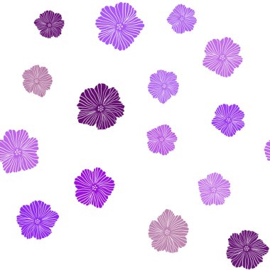 Çiçekler ışık mor vektör sorunsuz zarif şablonuyla.