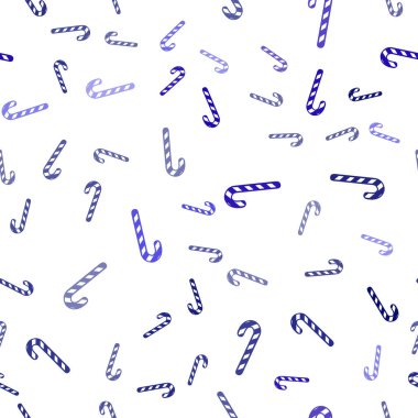 Tatlı Noel sopa ile ışık mavi vektör sorunsuz şablonu.