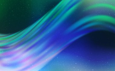 Açık mavi, kozmik yıldızlar ile yeşil vektör düzeni.