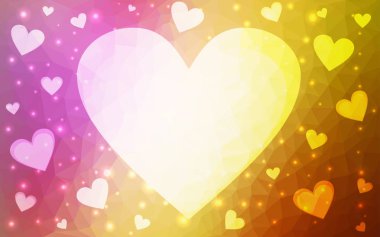 Renkli kalpli Açık Çok Renkli vektör deseni.